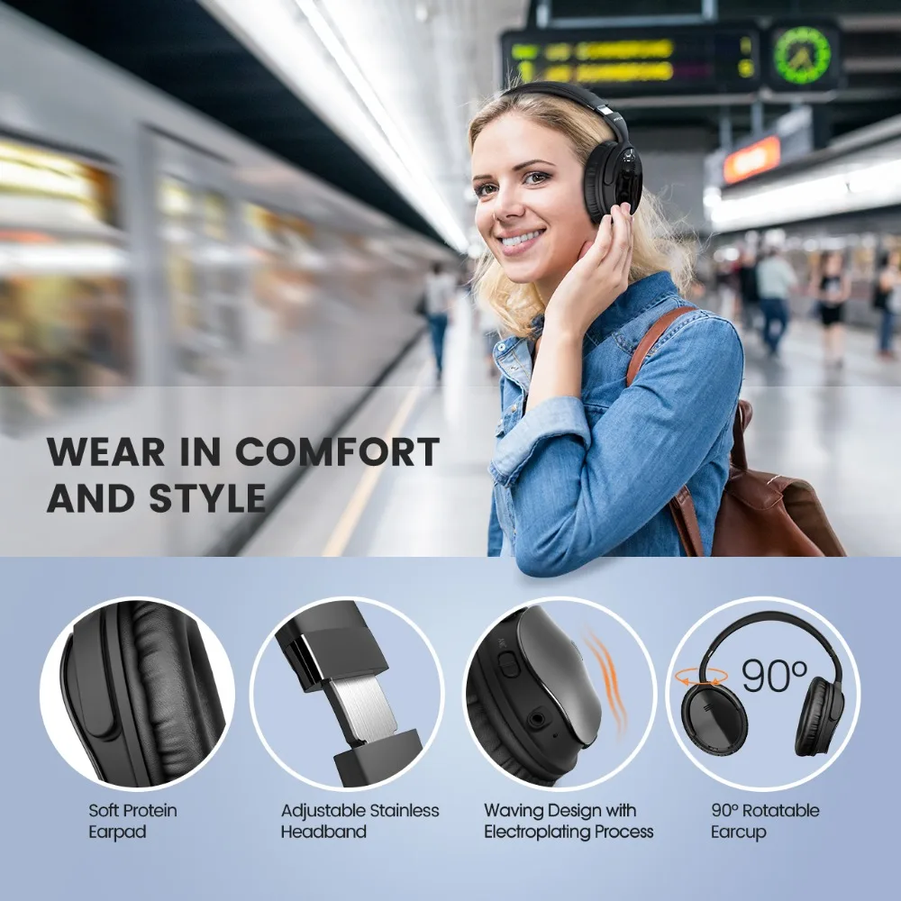 Наушники Mpow H5 2 Gen Bluetooth 5 0 с активным шумоподавлением Hi-Fi стерео музыка