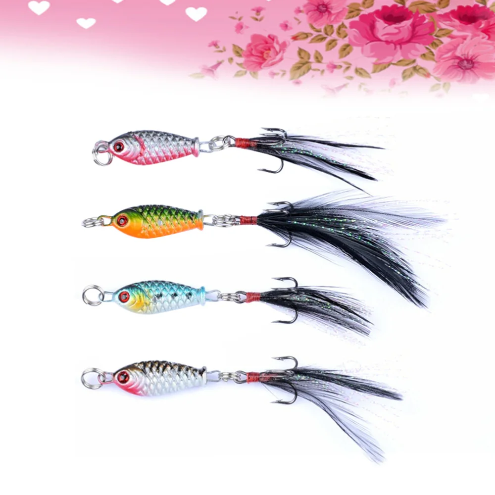 4 шт. рыболовные приманки яркая глубокая морская наживка металлические плавающие