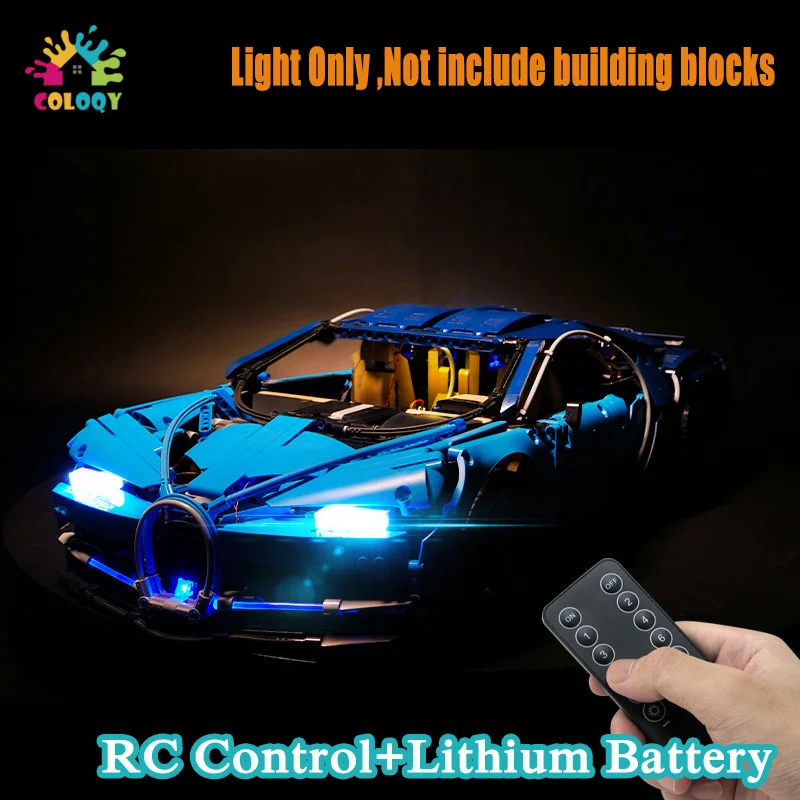 

MEW набор со светодиодный Ной подсветкой, совместимый 42083 синий Bugatti гоночный автомобиль, строительные блоки, игрушки с дистанционным управле...