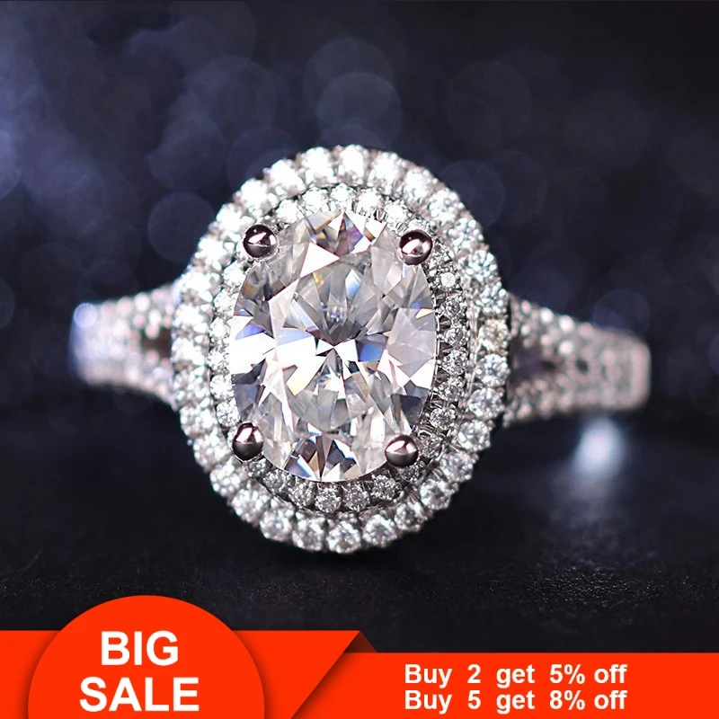 Кольцо обещание из серебра 100% пробы с овальным фианитом 5 А | Украшения и