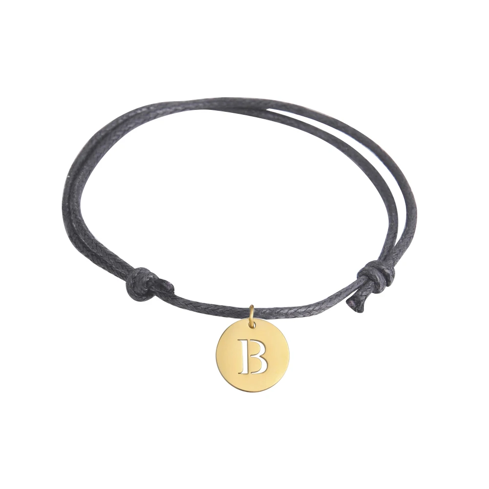 Браслет из нержавеющей стали золотого цвета с заглавной буквой и алфавитом