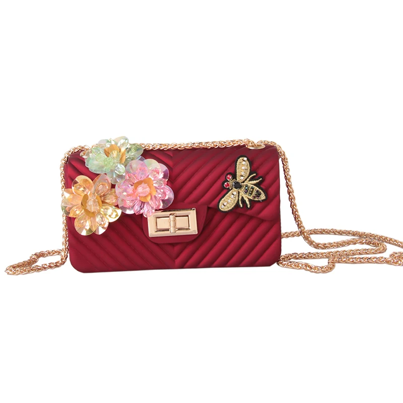 

Luxury Soft Black Handbags Women Bags Designer Clutch Fashion Ladies Phone Case Multifunctional Female 3D Flower Mini Purse