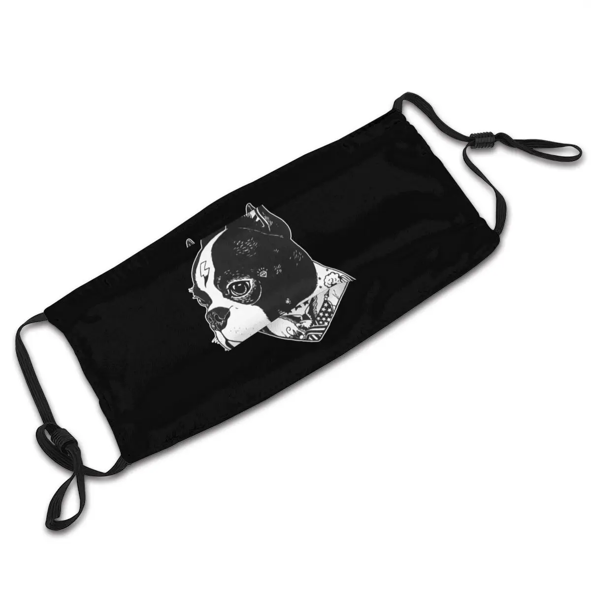 

Boston Terrier Mouth Face Mask Tattooed Boston Terrier Facial Mask with Filters Pretty for Adult Fashion Mask