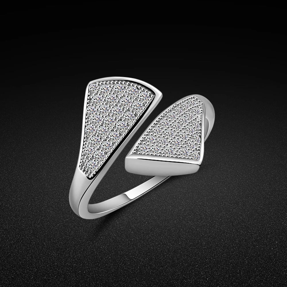 Женское кольцо из стерлингового серебра 925 пробы открытое блестящее матовое