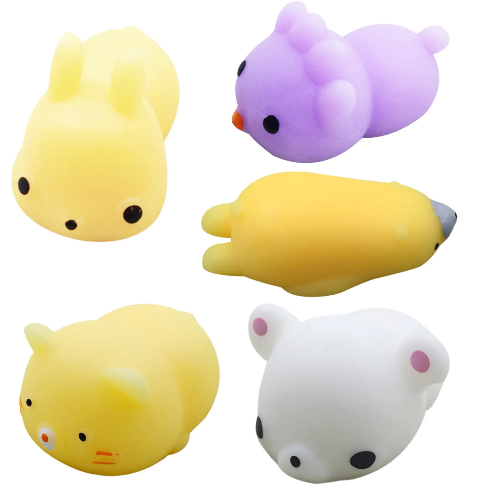 

5pack Cute Animal Fidget Toys Stress Relief Set Slow Rising Cheap Sensory Relieves Stress Anxiety For Kid Simple Dimple