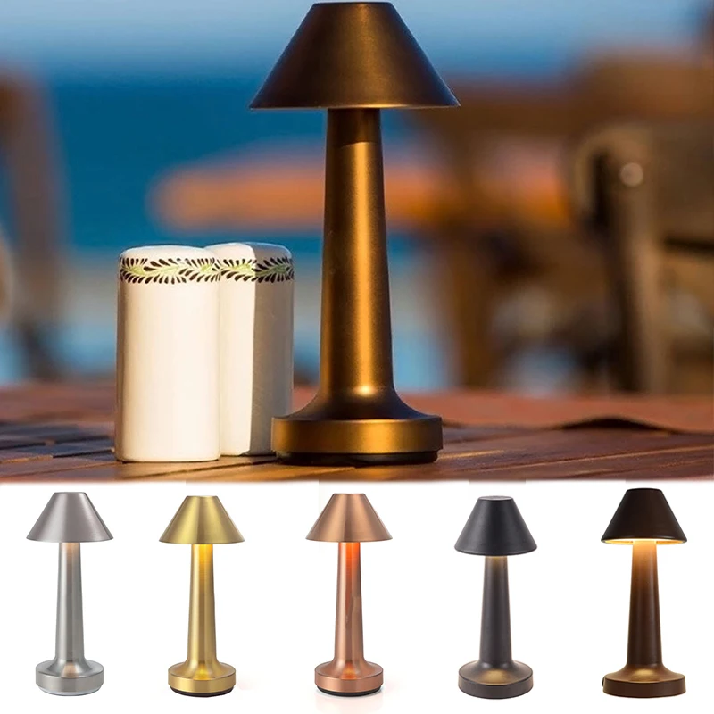 

Ретро настольная лампа прикроватный светодиодный ночник перезаряжаемая лампа ресторан настольная лампа сенсорный датчик диммируемые съе...