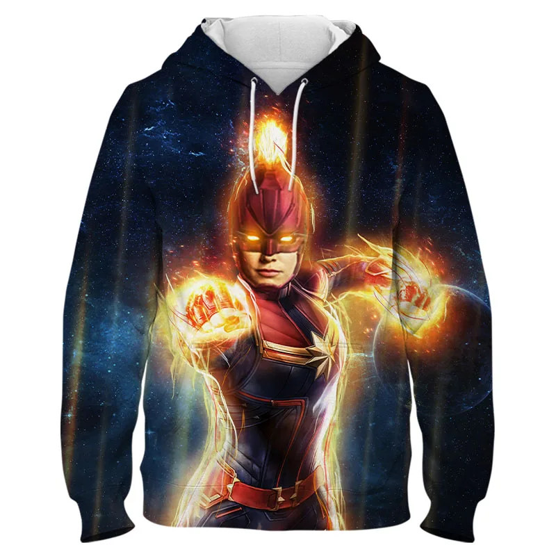 Толстовка мужская с 3D-принтом капитана Marvel модная весенняя крутая Женская