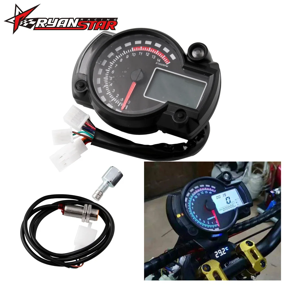 Мотоцикл цифровой светильник ЖК дисплей одометр тахометр с датчиком скорости 7