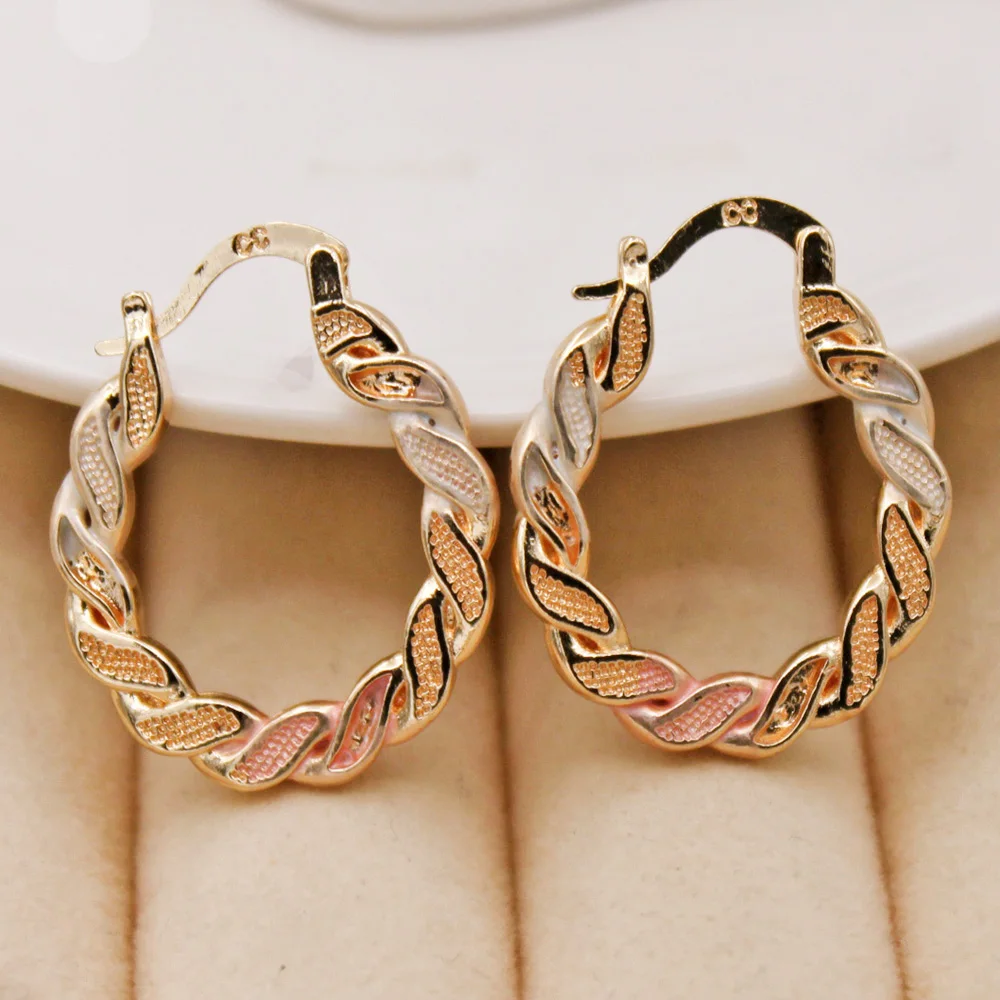 

New Hoop Earrings for Women's Earrings Copper Pattern Earring Circle Retro Metal Geometric Earrings Trendy Jewelry Aceessories