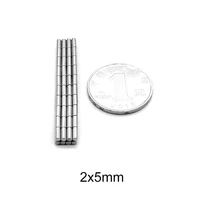 1002000pcs 2x5 mm powerful magnets disc 2mm x 5mm permanent small round magnet 2x5mm thin neodymium magnet strong 25 mm 25mm