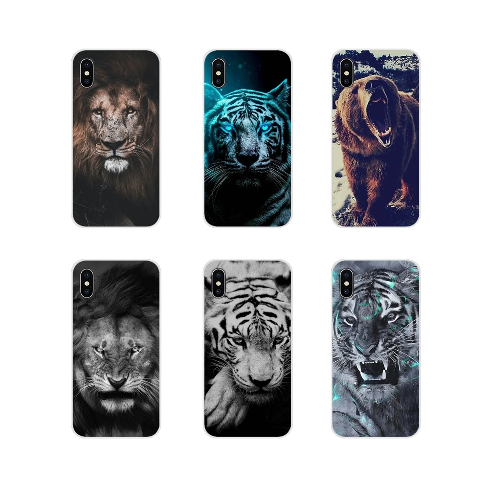 Аксессуары чехлы для телефонов чехол с медведем тигром львом Apple iPhone X XR XS 11Pro MAX Φ 5C