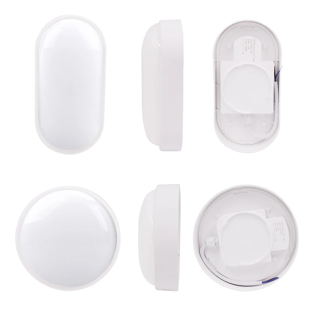 Водонепроницаемый круглый Овальный 16 Вт 20 Вт светодиодный влагостойкий потолочный настенный светильник IP65 внешние Настенные светильники для ванной кухни коридора двора