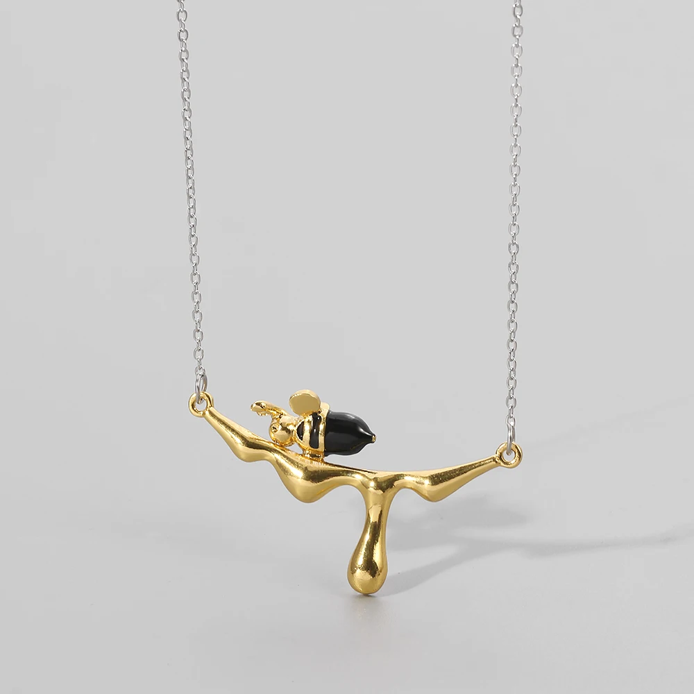 Ожерелье с подвеской в виде пчелы и капающего меда ожерелье золотого серебряного