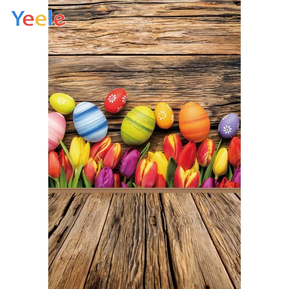 Yeele Пасхальный фон яйца деревянная стена доска Детский портрет фото фоны