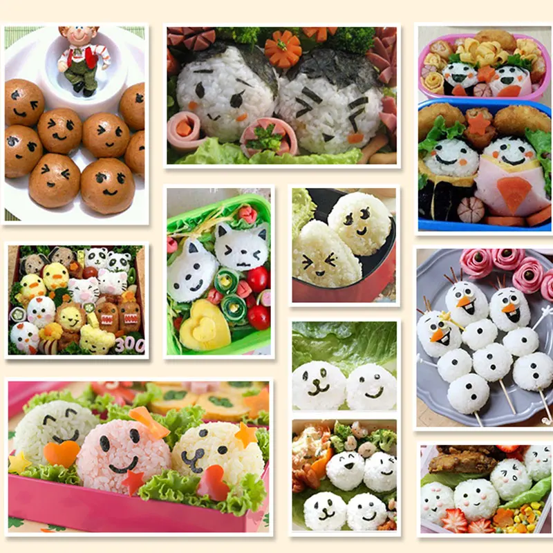 

Cartoon Rice Ball Molds DIY Smiling Face Shape Sushi Maker Mould Seaweed Cutter Rice Ball Kitchen Bento Decoration