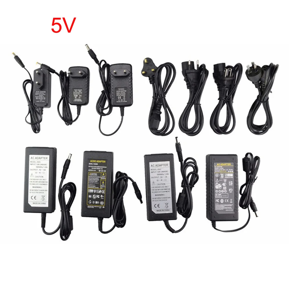 

High Quality DC5V Led Power Supply Adapter 2A 3A 5A 8A 12A 20A 30A Led Transformer For 5V WS2812B WS2813 SK6812 Led Strip