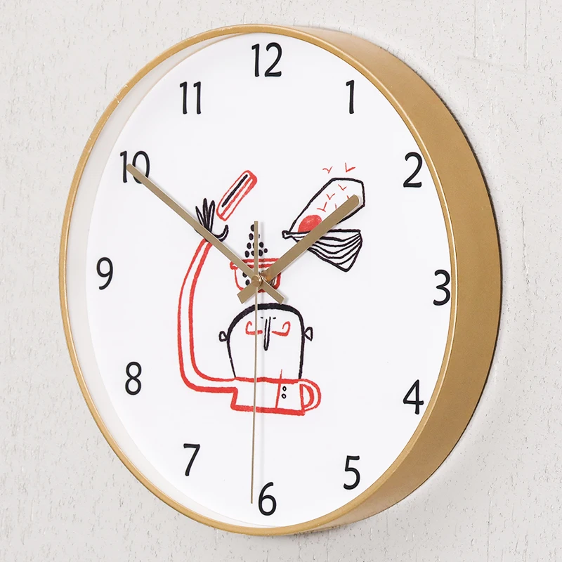 Креативные настенные часы домашний декор бесшумные цифровые Мультяшные простые