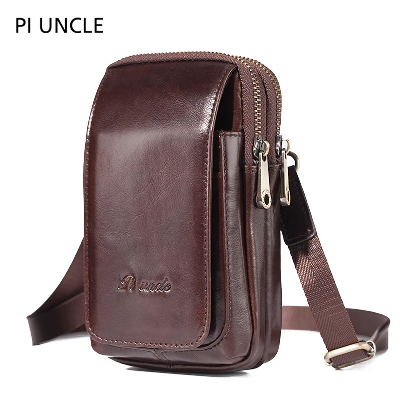 Кожаная сумка мессенджер через плечо для мужчин забавные поясные сумки удобный