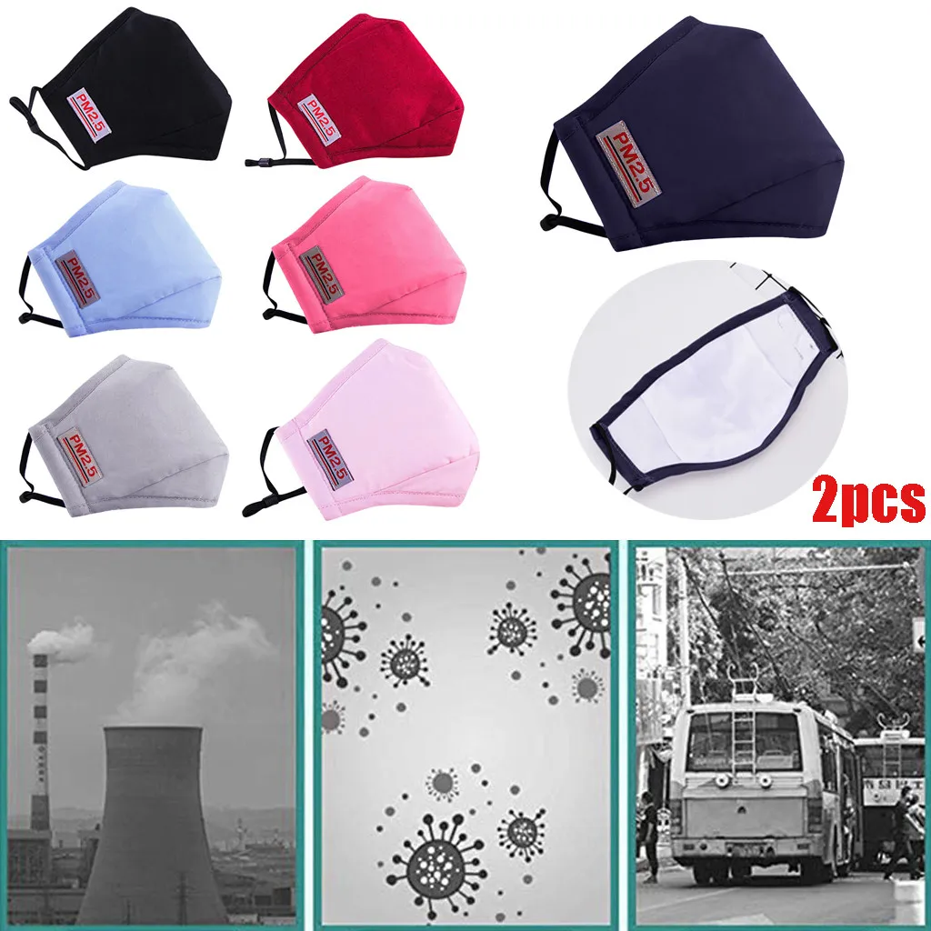 

PM2.5 Anti-dust Reusable Cotton Mouth Face Masks Mouth Cover 2PCS Mouth caps washable Facemask Mouth Cover Mascarilla