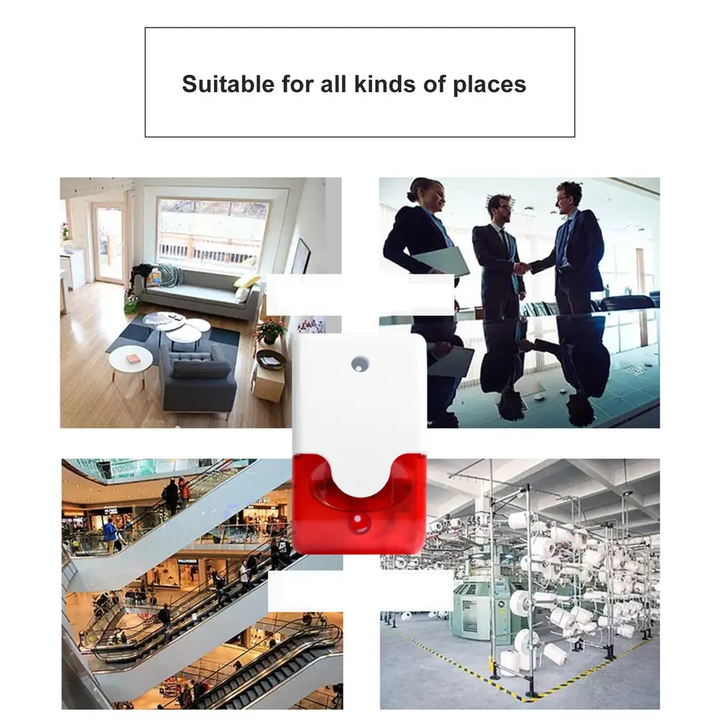 WS-103 Проводная Стробоскопическая сирена для дома 12 В звуковой светильник