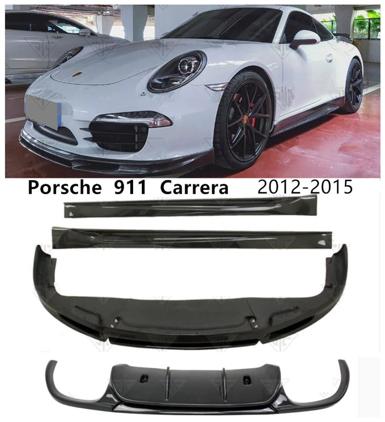 Передняя Задняя сторона юбка спойлер для Porsche 911 Carrera 2012 2013 2014 2015 бампер диффузор