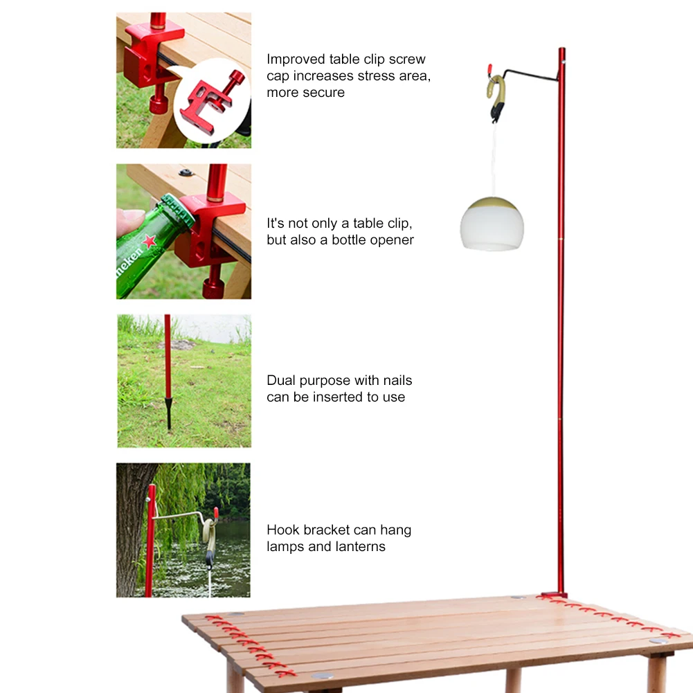 

Telescopic Mini Foldable Lamp Holder Rod for Fishing Outdoor Camping Hiking BBQ Lantern Light Pole