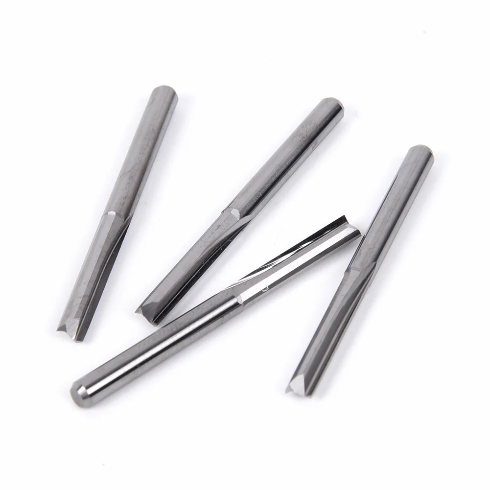 

10pcs 1/8 Shank Straight Slot Solid Carbide End Mill Cutter CNC Router Bit Kit