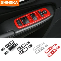 shineka car interior window switch button decoration cover stickers for jeep cherokee for grand cherokee for dodge durango 2011