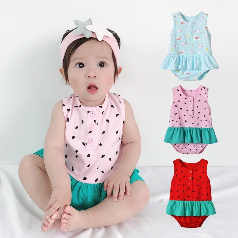 

Cute Newborn Kid Baby Girl Clothes Sleeveless Tutu Romper Jumpsuit Tutu Skirt Summer Cotton Cake Sunsuit Girls 1PC Outfit 0-3Y