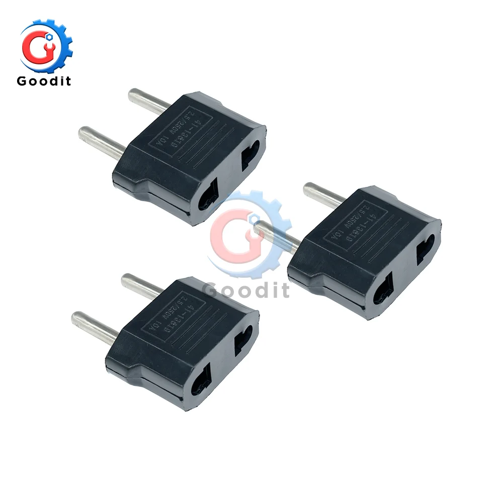 3 шт. переходник с китайской американской на европейскую вилку 2 круглых гнезда