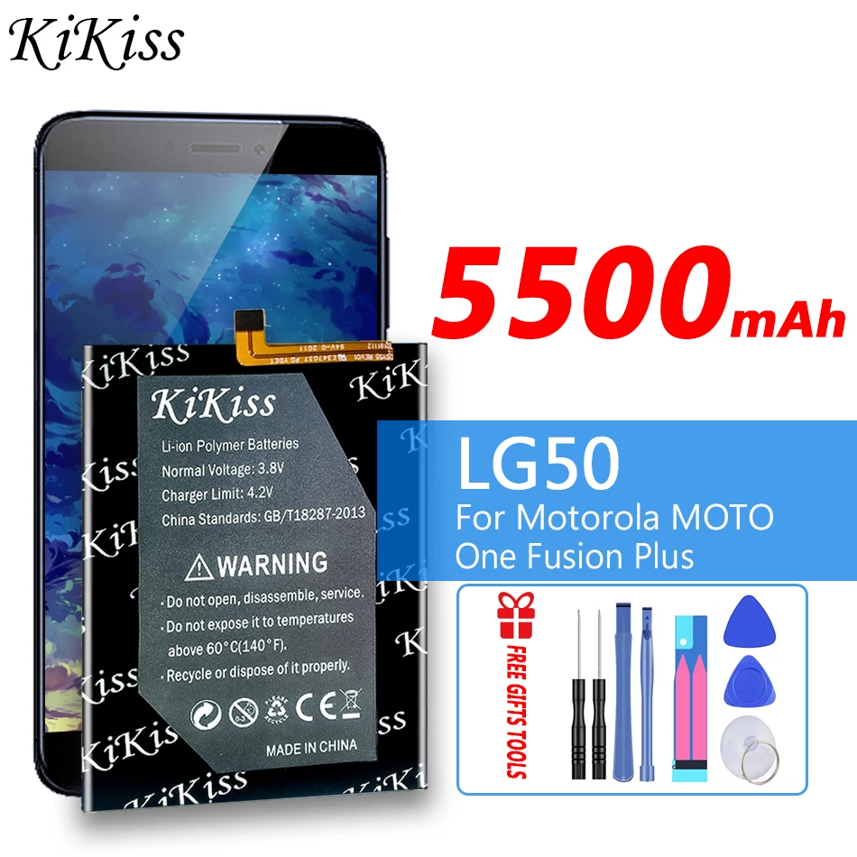 

5500mAh KiKiss Rechargeable Battery LG50 for Motorola MOTO One Fusion Plus