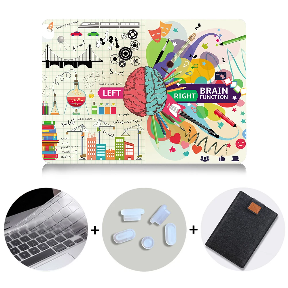 Чехол MTT Brain для Macbook Air Pro retina 11, 12, 13, 15 дюймов с сенсорной панелью, Жесткий Чехол 13,3 '', чехол для ноутбука+ чехол для клавиатуры - Цвет: MB09