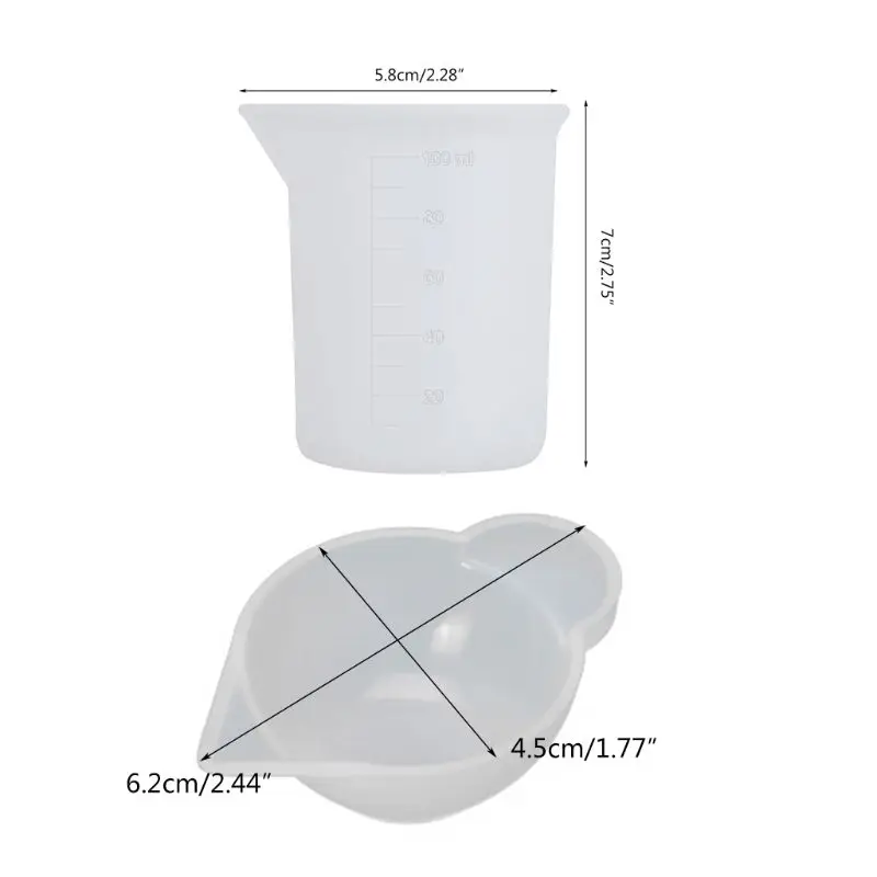 

13MC 1 Set 100ml Silicone Measuring Mixing Cup Crystal Epoxy UV Resin Craft Casting Mould DIY Jewelry Making Tool