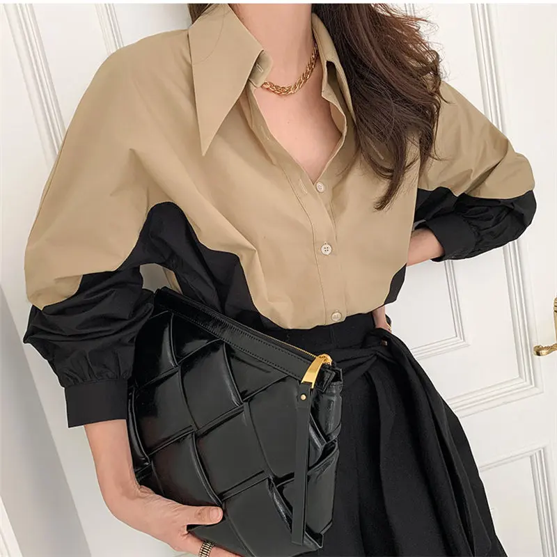 Блузки HziriP классические с лацканами для офиса универсальные 2021 | Женская одежда