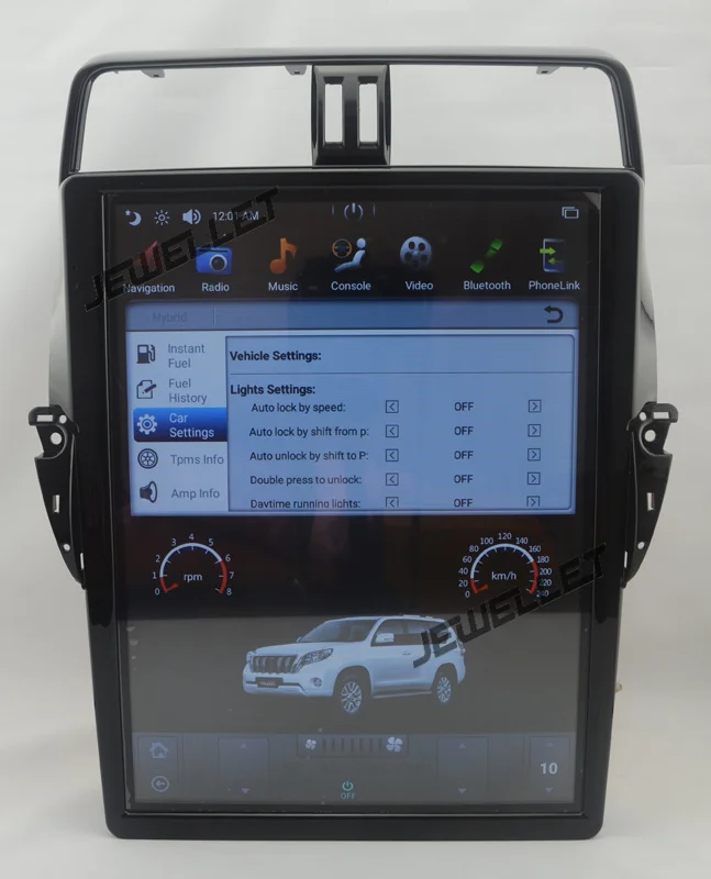 

17" tesla style vertical screen android 9.0 Six core Car GPS radio Navigation for Toyota Land Cruiser Prado 2018