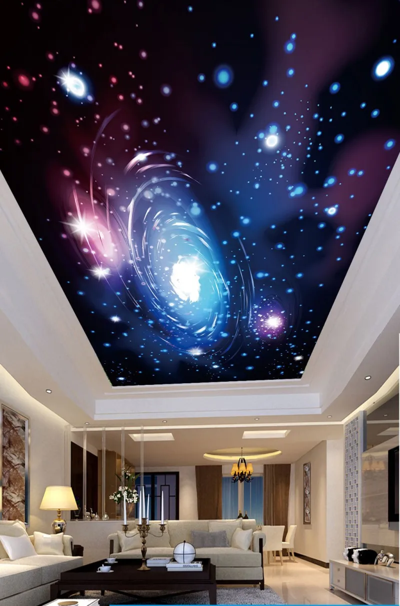 Обои для стен 3 d гостиной красивые Звездные потолочные картины детской