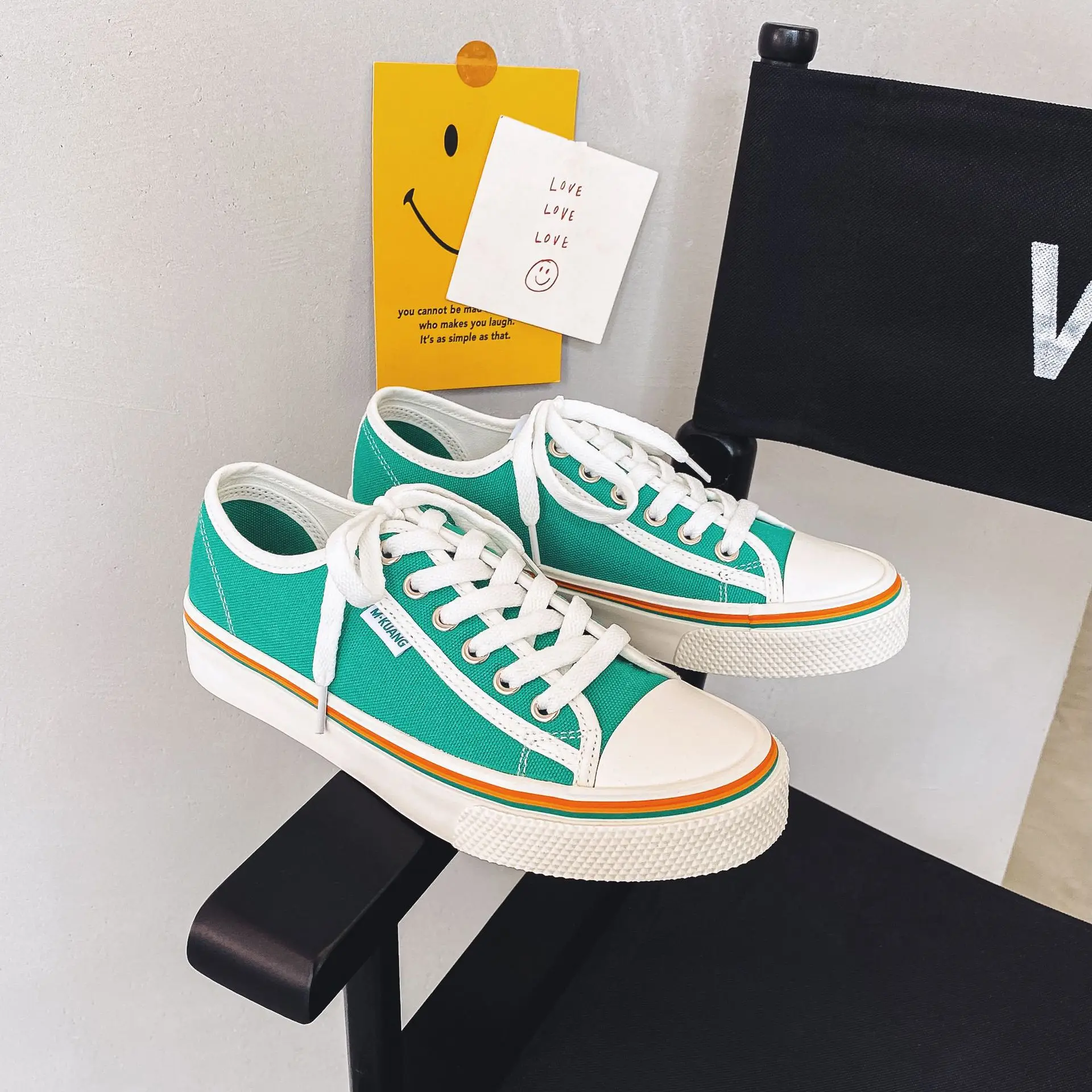 

Women's Fashion Vulcanized Shoes Korean College Japanese Low Help Canvas Shoe Lovers Sports Shoes Sneakers