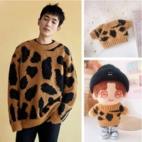 20cm idol plush doll suit body shape doll accessories birthday present replaceable leopard sweater clothes toys gift
