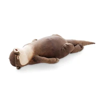 cute stuffed cotton otter animal toy zipper pencil case storage bag multi use keyboard mouse wrist rest pad pillow kids