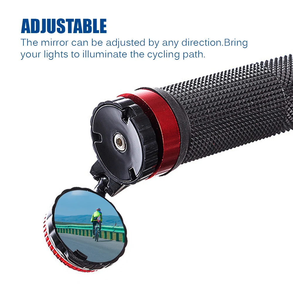 

Bike Light Bike Rear View Mirror Road MTB Bike Cycling Adjustable 3 Lighting Modes Rear View Mirror Clamshell Protect Lens