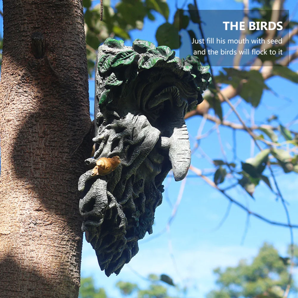 

Wild Bird Feeder Tree Face Whimsical Tree Sculpture Outdoor Garden Decor