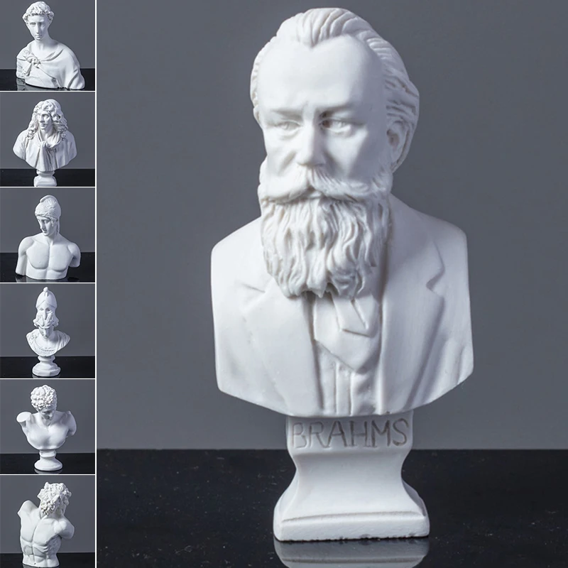 

1PC Greek Mythology Figurines plaster decor Resin Portraits Bust Mini Plaster Sculpture Nordic home decor
