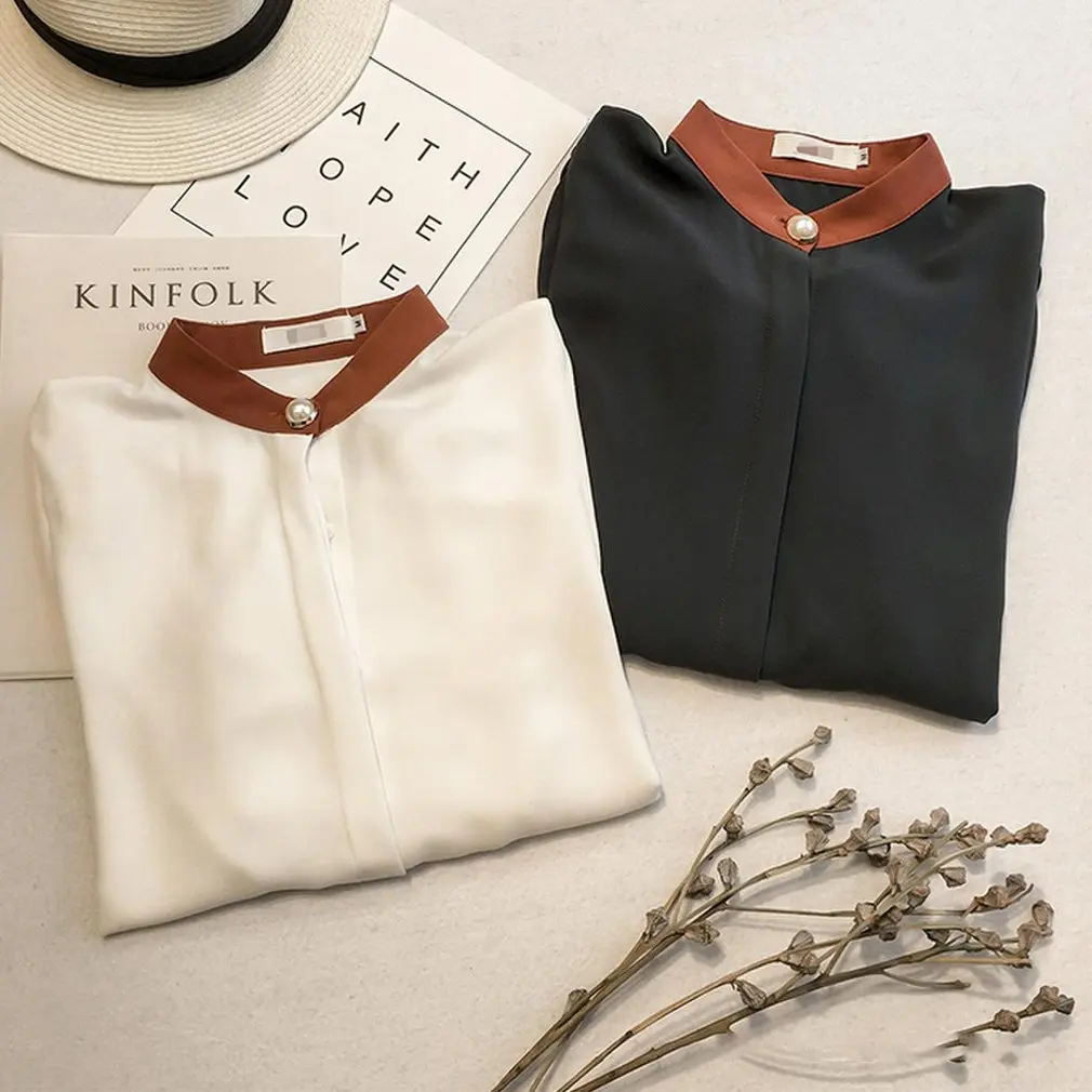 Женская Свободная блузка из хлопка и льна Повседневная рубашка в клетку с