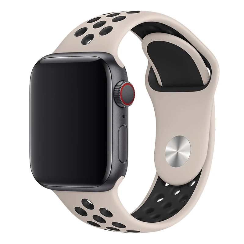 Desert Sand Black Ремешок для apple watch 42 мм 38 мм силиконовый браслет correa iwatch 5 4 3 2 44 мм 40 мм спортивный браслет pulseira apple watch 4 аксессуары - Цвет ремешка: Desert Sand Black