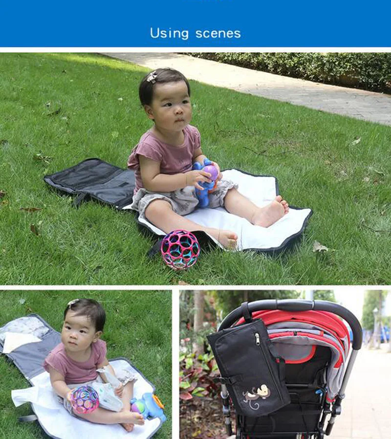 

Newborn Protable Diaper Bag Baby Diaper Cover Wrap Cartoon Print Baby Nappy Changing Reusable Baby Changing Pads