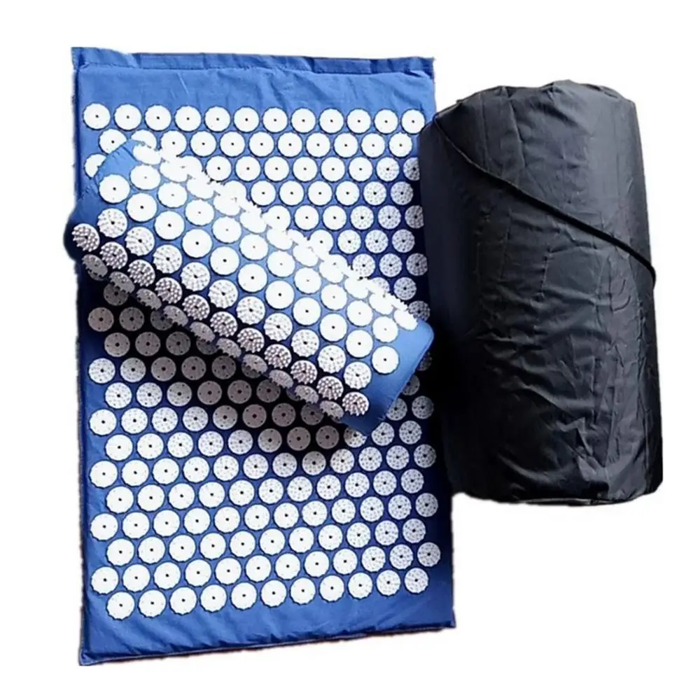 Blue 3 шт./компл., для занятий спортом, йогой, Спайк Акупрессура Мат Подушка Набор коврик Акупунктура боль снять стресс Портативный с сумкой для переноски дропшиппинг - Цвет: Blue