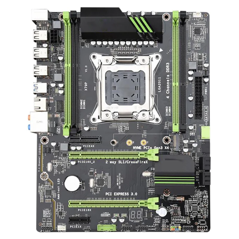 

X79P компьютерная материнская плата LGA2011 Pin процессор DDR3 четырехканальная память компьютерная игровая материнская плата подходит для