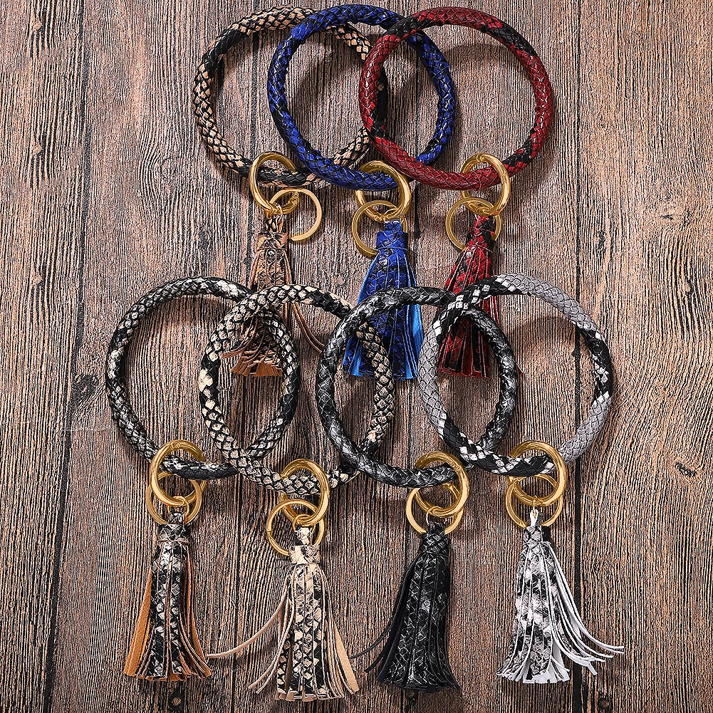 62 цвета бохо Леопардовый принт большие брелки для женщин и мужчин модные кожаные