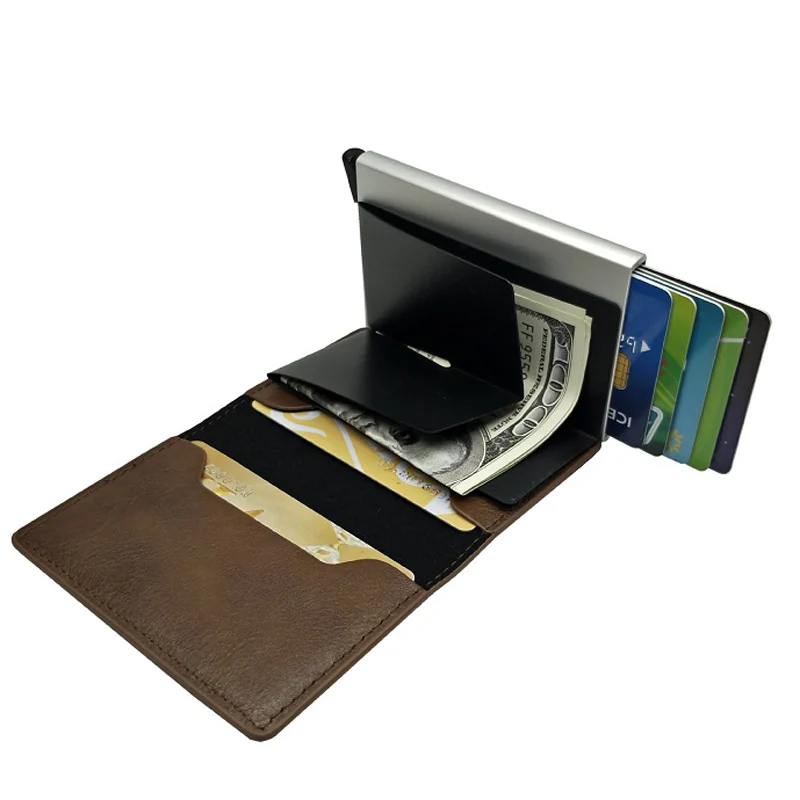 Мужской тонкий кошелек с Rfid защитой и отделением для карт|Держатели карт