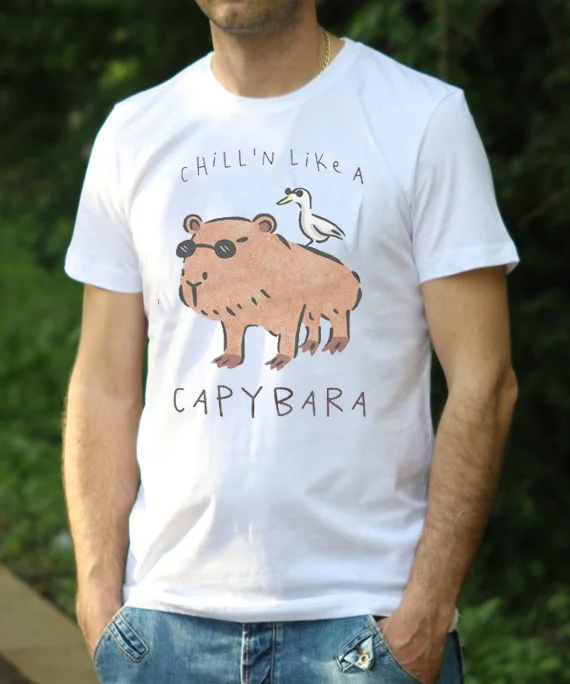 Capybara art футболка Веселая capybara с принтом хлопок модные безрукавки